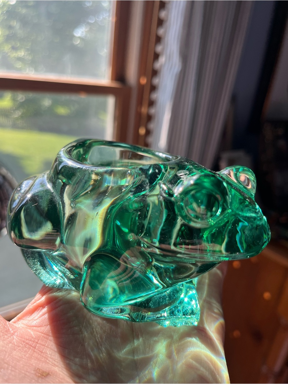 Vintage Indiana Glass Frog votive candle holder